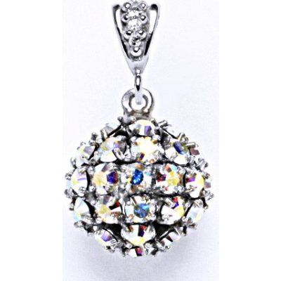 Čištín Koule se Swarovski krystalem AB crystal přívěsek 36940618 Stříbrný P 1369/2