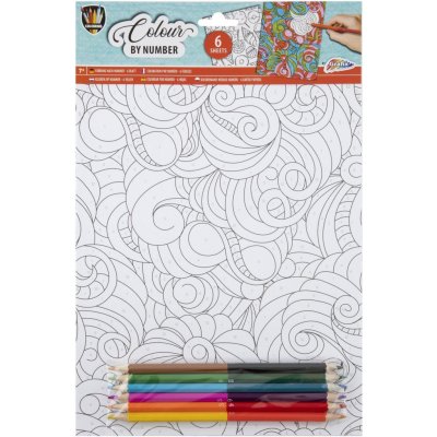 GRAFIX Malování podle čísel s pastelkami Mandaly a vzory 158556 29,5 x 21 cm – Zboží Dáma