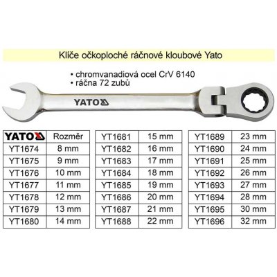 Yato klíč očkoplochý ráčnový 7 mm YT-01907 – Hledejceny.cz