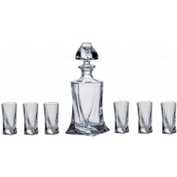 Bohemia Crystalite Shot set Quadro obsahuje 1 karafu s objemem 0,5 l a 6 sklenic s objemem 50 ml