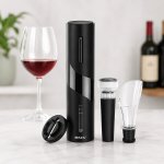 Ruhhy 27312 Automatický elektrický otvírák na víno 4 v 1, USB, černý – Sleviste.cz