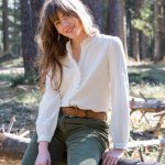 Blancheporte jednobarevná halenka z bavlněné gázoviny slonová kost – Zboží Dáma