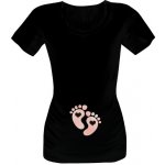 Tričko s potiskem jsem těhotná dámské Černá – Zboží Dáma