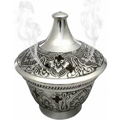 Orientální mosazná kadidelnice stříbrná – Zboží Dáma