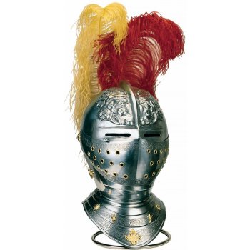 Marto Windlass Burgundská přilba zdobená reliéfem na zvonu 16. stol