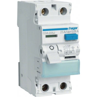 Hager RCCB 1P+N 25A 30mA 6kA A CDA225J – Hledejceny.cz
