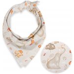 Biante Dětský bavlněný šátek Sandra SA-692 Slon a jeho kamarádi na světle šedobéžovém – Zboží Dáma