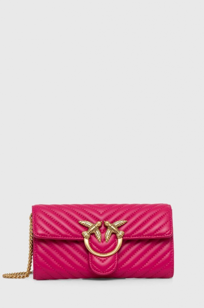 Pinko kožená kabelka růžová 100062.A0GK