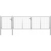Branka zahrada-XL Zahradní plotová brána ocel 400 x 75 cm stříbrná