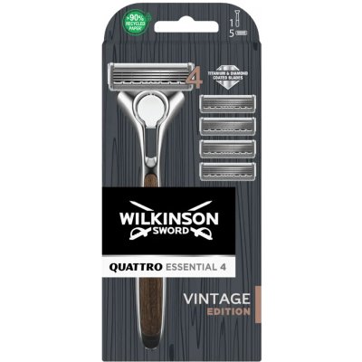Wilkinson Sword Quattro Essential 4 Vintage Edition + 4 ks hlavic – Zboží Dáma