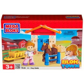 Mega Bloks Mini Blok Town set 4ks policejní hlídka, stáj pro poníka