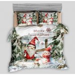 Aaram 3 dílné Vánoční povlečení Mr. and Mrs. Snowman 140x200 70x90 – Zboží Mobilmania