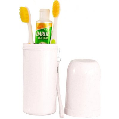 Dampod Shop Přenosné cestovní pouzdro na zubní pastu a kartáček plast bílá