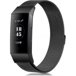 BStrap Milanese Large řemínek na Fitbit Charge 3 / 4, black SFI005C04