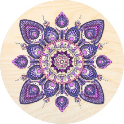 Dřevěný svět online Víko s otvorem kruh 15 cm fialová mandala – Zboží Dáma Dřevěný svět online Víko s otvorem kruh 15 cm fialová mandala – Zboží Dáma