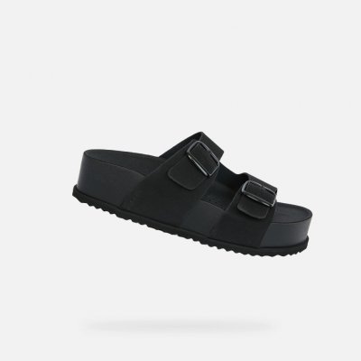Geox dámské pantofle Sandybett High G012956 černá – Zboží Dáma