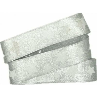 Vánoční stuha WHITE STAR stříbrná 25mm x 2m (8,50 Kč/m) – Zboží Dáma
