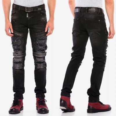 Cipo & Baxx kalhoty pánské CD555 black slim fit černá – Hledejceny.cz