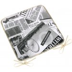 Bellatex Sedák EMA hladký Noviny černá, bílá 40x40 cm – Zboží Mobilmania