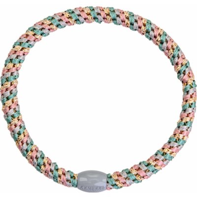 KKNEKKI Gumička do vlasů Kknekki Slim mix Faded green Pink, zelená barva, multi barva, textil – Zboží Dáma