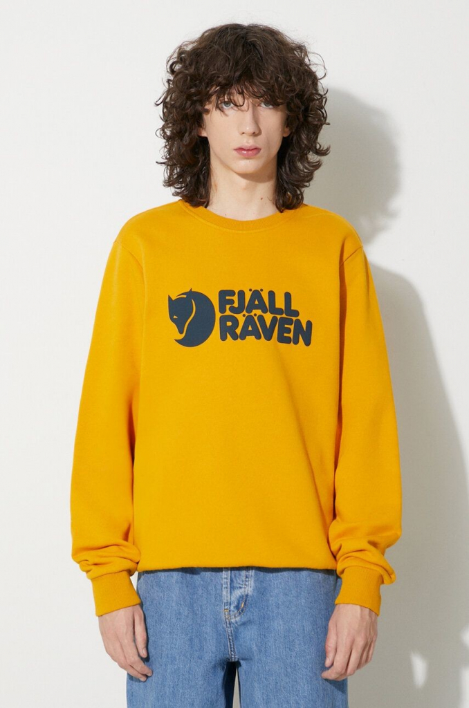 Fjällräven mikina Logo Sweater M Mustard Yellow