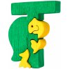 Dřevěná hračka Fauna vkládací puzzle z masivu abeceda písmenko T želva