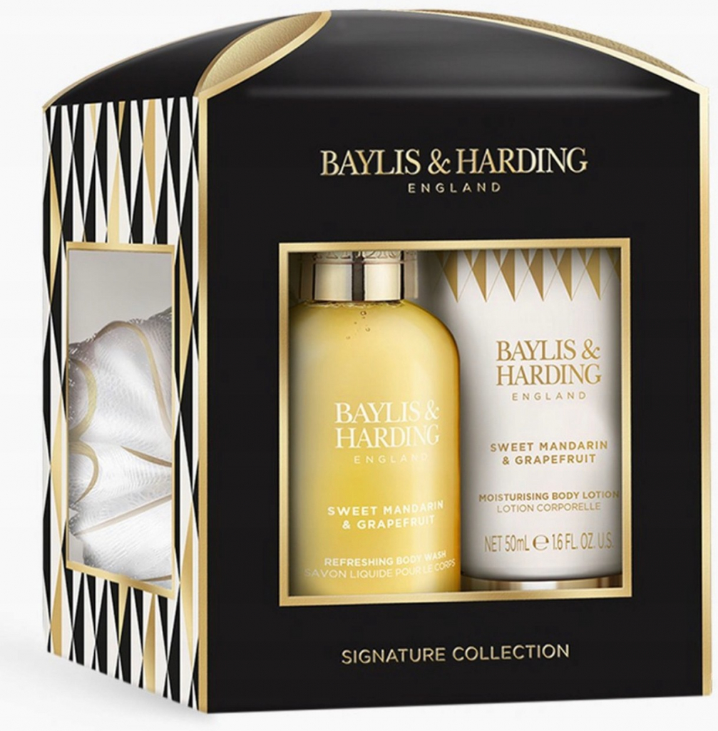 Baylis & Harding Sweet mandarin & Grapefruit sprchový gel 100 ml + tělové mléko 50 ml + mycí houba dárková sada