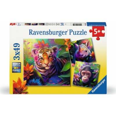 RAVENSBURGER Mláďata z džungle 3x49 dílků