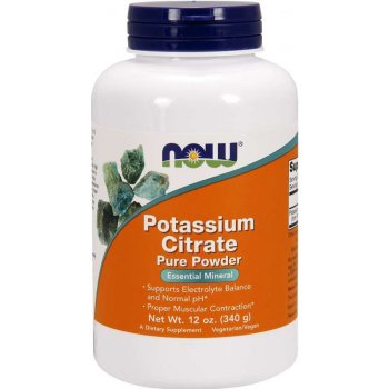 NOW Foods NOW Potassium Citrate draslík jako citrát draselný Pure powder 340 g