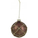 Chic Antique Mocca vánoční skleněná ozdoba koule se vzorem Chic Antique – Ø 8 cm – Hledejceny.cz