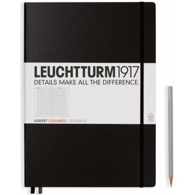 LEUCHTTURM1917 Notebook MASTER A4 squared BLACK