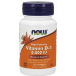 NOW Foods Now Vitamin D3 5000 IU 120 softgel kapslí – Hledejceny.cz