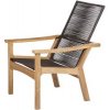 Zahradní židle a křeslo Barlow Tyrie Teakové nízké křeslo polohovací Monterey, 78 x 102 x 107 cm, rám teak, výplet lankový chalk, bez sedáků