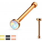 Šperky eshop ocelový piercing do nosu do ucha lesklý kroužek pět kulatých zirkonů O15.10 měděná – Hledejceny.cz