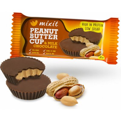 Mixit Proteinový Mixit Cup Peanut butter & mléčná čokoláda 42 g – Hledejceny.cz