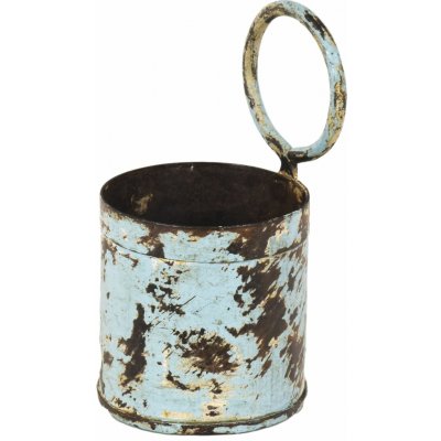 Sanu Babu Závěsný plechový květináč, světle modrá patina, 11x11x21cm – Hledejceny.cz