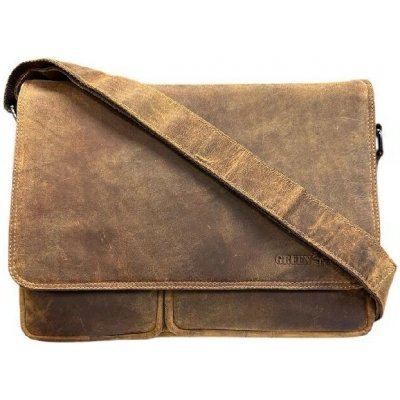 Green Wood pánská kožená taška hnědá 116 camel – Zboží Dáma