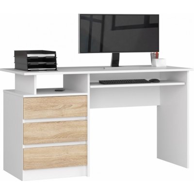 Ak Furniture CLP 135 cm bílý / dub sonoma – Zboží Dáma