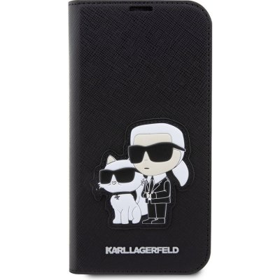 Pouzdro Karl Lagerfeld PU Saffiano Karl and Choupette NFT Book iPhone 13 Pro černé – Zboží Mobilmania