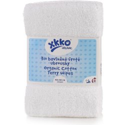 Xkko Bio bavlněné froté ubrousky Organic white