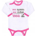 Body s potiskem New Baby 50% MAMINKA + 50% TATÍNEK 100% JÁ růžové – Hledejceny.cz