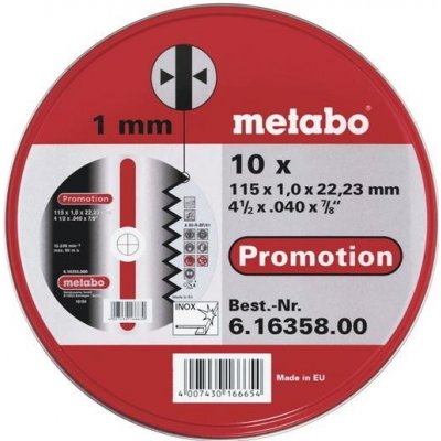 Metabo Promotion řezný kotouč 115 x 1,0 mm 616358000 10 ks