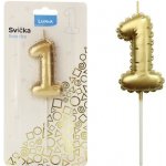 LUMA Svíčka č. 1 balónek ZLATÝ – Zboží Dáma