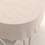 Biante Teflonový oválný ubrus TF-099 Zlaté květované ornamenty na béžovém 140x180 cm – Sleviste.cz