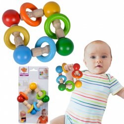 Eichhorn Dřevěné chrastítko Baby s kuličkami a kroužky