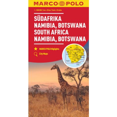 MARCO POLO Kontinentalkarte Südafrika, Namibia, Botswana 1:2 Mio. – Zboží Mobilmania