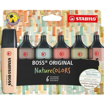 Stabilo Boss Original NatureCOLORS EO70/6-2-2 6 ks sada béžová teplá šedá zemitá zelená bahenní zelená siena umbra – Zboží Živě