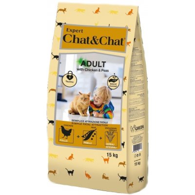 Juko Chat & Chat Expert Adult with chicken & peas 15 kg od 638 Kč -  Heureka.cz