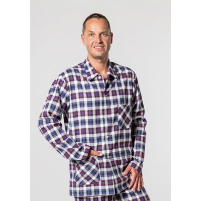 Luiz Petr 119 pánský pyžamový kabátek propínací modrý