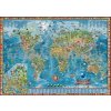 Dětská mapa světa - nástěnná mapa 138 x 98 cm - Laminovaná mapa s 2 lištami
